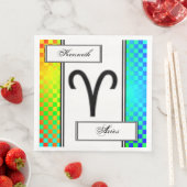 Serviette En Papier Symbole Zodiac Aries Standard par Kenneth Yoncich (En situation)