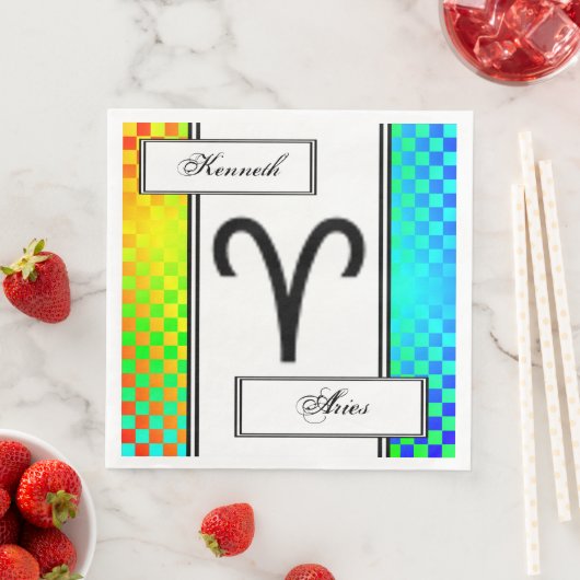 Serviette En Papier Symbole Zodiac Aries Standard par Kenneth Yoncich (En situation)