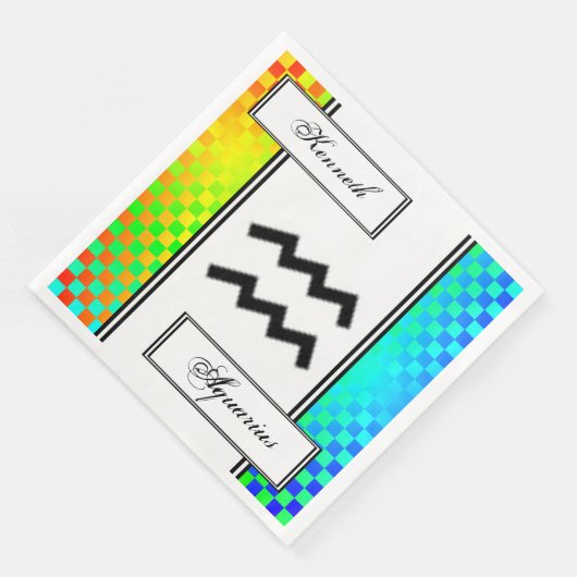 Serviette En Papier Symbole Zodiaque Aquarius Standard par Kenneth Yon (Coin)