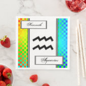 Serviette En Papier Symbole Zodiaque Aquarius Standard par Kenneth Yon (En situation)