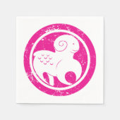 Serviette En Papier SYMBOLE Zodiaque Aries Grunge Ram Rose Astrologie (Devant)