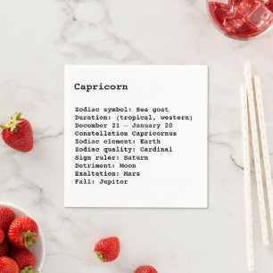 Serviette En Papier Symbole Zodiaque Capricorne Astrologie