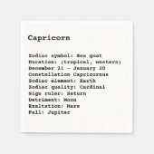Serviette En Papier Symbole Zodiaque Capricorne Astrologie (Devant)