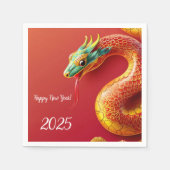 Serviette En Papier symbole zodiaque chinois nouvelle année 2025 serpe (Devant)
