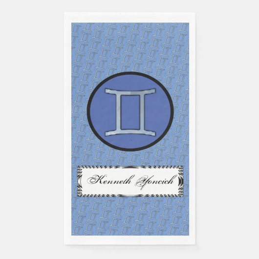 Serviette En Papier Symbole Zodiaque Gemini Élément par Kenneth Yoncic (Devant)
