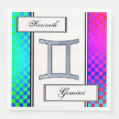 Serviette En Papier Symbole Zodiaque Gemini Élément par Kenneth Yoncic (Devant)