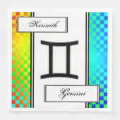 Serviette En Papier Symbole Zodiaque Gemini Standard par Kenneth Yonci (Devant)