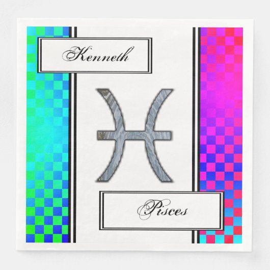 Serviette En Papier Symbole zodiaque Pisces Élément par Kenneth Yoncic (Devant)