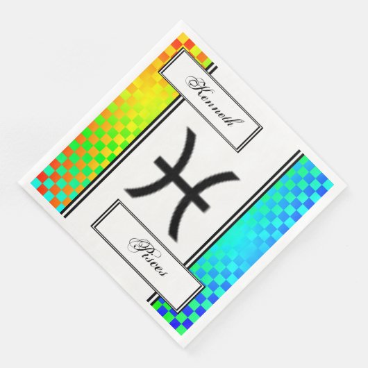 Serviette En Papier Symbole zodiaque Pisces Standard par Kenneth Yonci (Coin)
