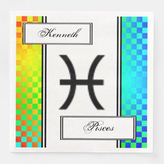 Serviette En Papier Symbole zodiaque Pisces Standard par Kenneth Yonci (Devant)