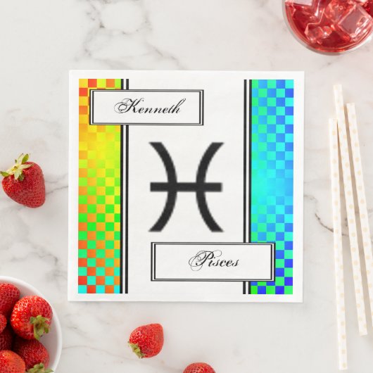 Serviette En Papier Symbole zodiaque Pisces Standard par Kenneth Yonci (En situation)