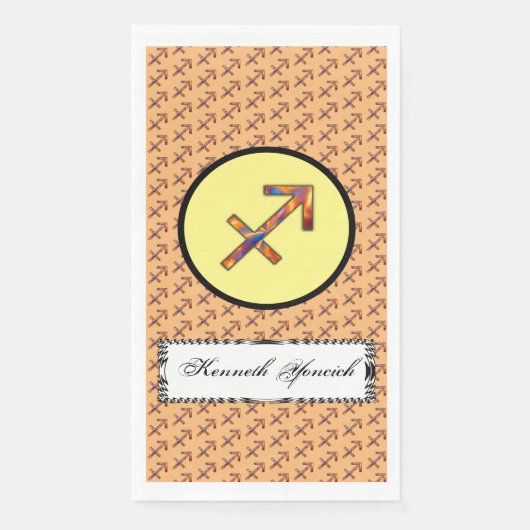 Serviette En Papier Symbole zodiaque Sagittarius Élément par K Yoncich (Devant)