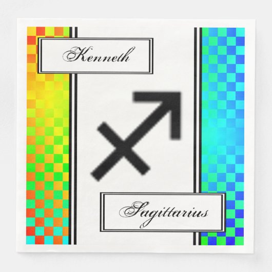 Serviette En Papier Symbole zodiaque Sagittarius Stand par Kenneth Yon (Devant)