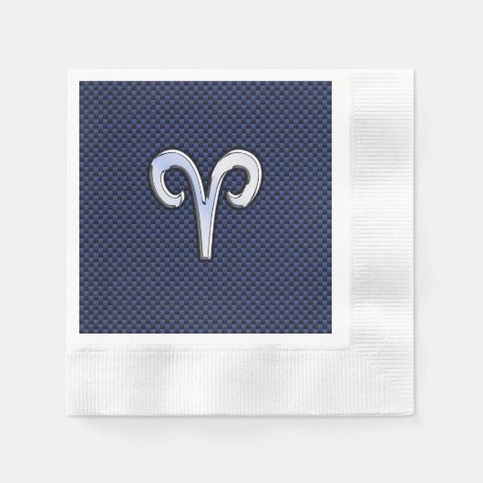Serviette En Papier SYMBOLE Zodiaque Silver Aries Style carbone de la (Devant)