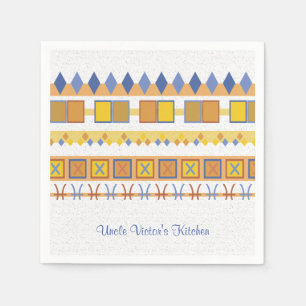 Serviette En Papier Symboles bleus de cuisine de l'oncle Motif animé