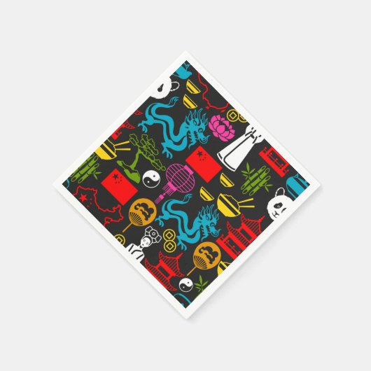 Serviette En Papier Symboles chinois serviettes (Coin)