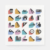 Serviette En Papier Symboles de construction (Devant)