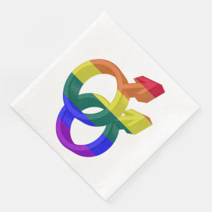 Serviette En Papier Symboles de la Fierté de couple masculin Arc-en-ci