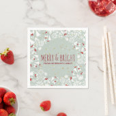 Serviette En Papier Symboles de Noël Joyeux & Bright White & Red (En situation)