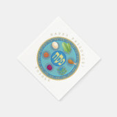 Serviette En Papier Symboles de pêche de la plaque de Pâque Kosher (Coin)
