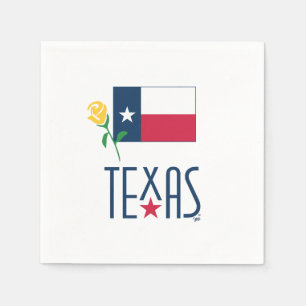 Serviette En Papier Symboles de Texas, Texas Flag et Yellow Rose lrg