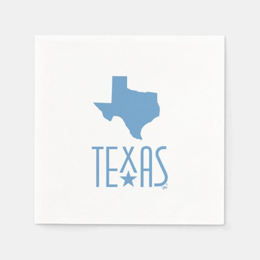 Serviette En Papier Symboles du Texas, état du Texas, bleu (Devant)