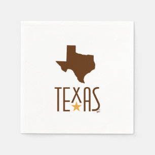 Serviette En Papier Symboles du Texas, Etat du Texas, brun