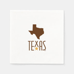 Serviette En Papier Symboles du Texas, État du Texas, marron