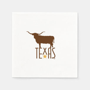 Serviette En Papier Symboles du Texas, Longhorn, brun