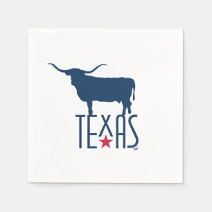 Serviette En Papier Symboles du Texas, Longhorn, marine