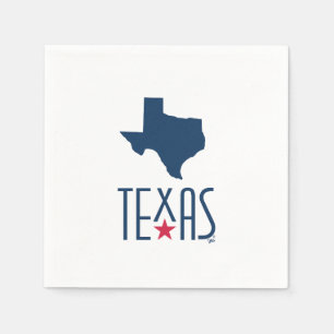 Serviette En Papier Symboles du Texas, Texas, bleu marine