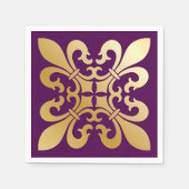 Serviette En Papier Symboles Fleur de Lis violet (Devant)