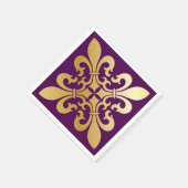 Serviette En Papier Symboles Fleur de Lis violet (Coin)