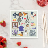 Serviette En Papier Symboles français (En situation)