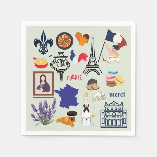 Serviette En Papier Symboles français (Devant)