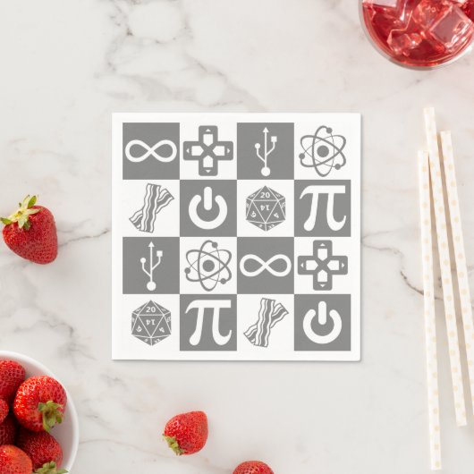 Serviette En Papier Symboles geeks (En situation)
