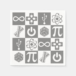 Serviette En Papier Symboles geeks