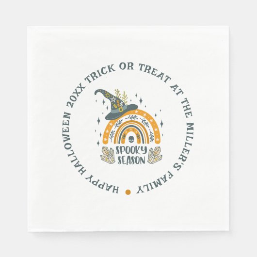 Serviette En Papier Symboles Halloween éffrayant motif (Devant)