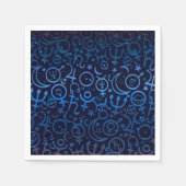 Serviette En Papier Symboles planétaires Bleus Planètes Universelles M (Devant)