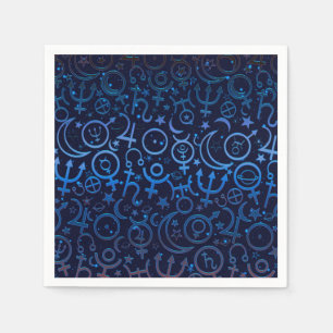 Serviette En Papier Symboles planétaires Bleus Planètes Universelles M