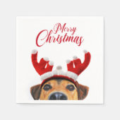 Serviette En Papier Sympa Christmas Chien Reindeer Antler Headband (Devant)