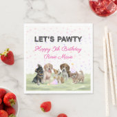 Serviette En Papier Sympa Personnalisé Chien Rosé Rossier Fête d'Anniv (En situation)
