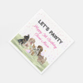 Serviette En Papier Sympa Personnalisé Chien Rosé Rossier Fête d'Anniv (Coin)