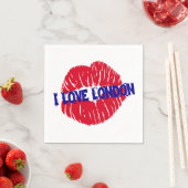 Serviette En Papier Sympathique "I Love London" rouge rouge rouge roug (En situation)