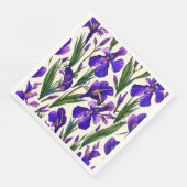 Serviette En Papier Symphonie de jardin : Iris Floral (Coin)