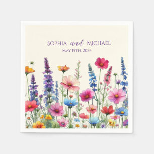 Serviette En Papier Symphonie fleur sauvage-Mariage-serviettes