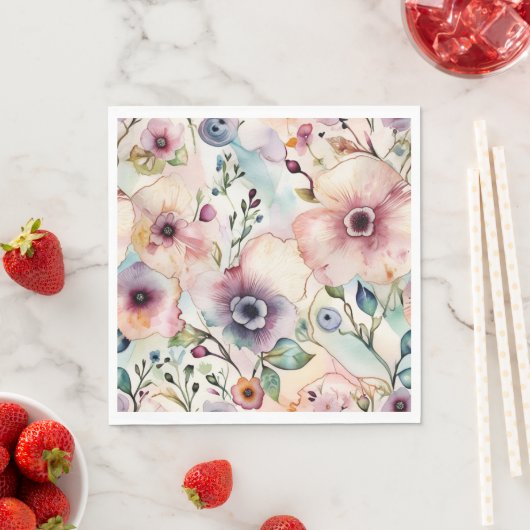 Serviette En Papier Symphonie Pastel Bloom (En situation)