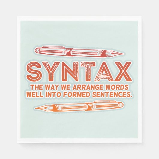 Serviette En Papier Syntaxe Funky Structure de la phrase Grammaire (Devant)