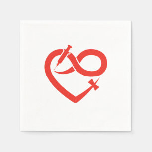 Serviette En Papier Syringue de phlébotomie du coeur Phlebotomiste Cad