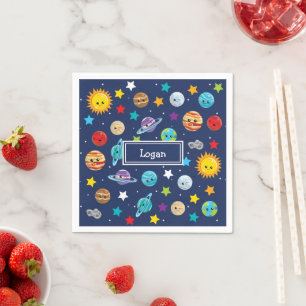 Serviette En Papier Système solaire Motif pour enfants Anniversaire